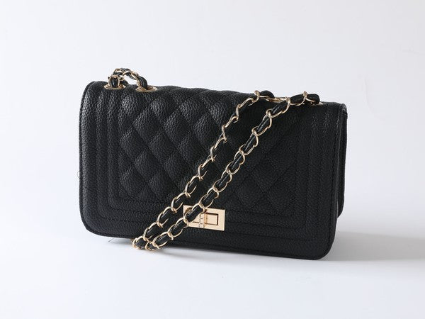 VEGAN LEATHER QUILTED FASHION BAG