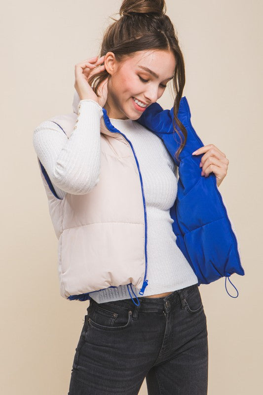 Woven Solid Reversible Vest