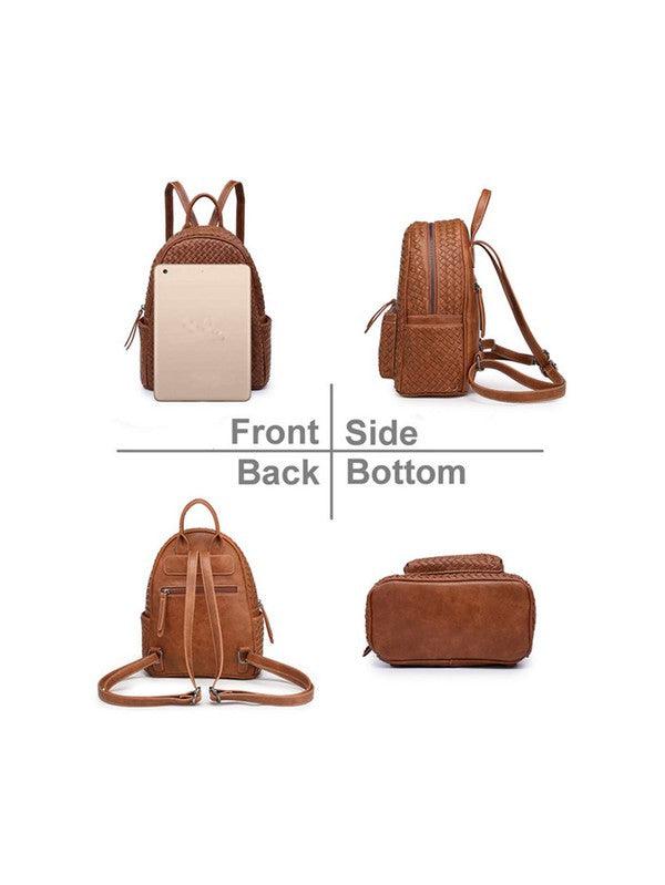 Woven backpack purse - Oak & Ivy Boutique