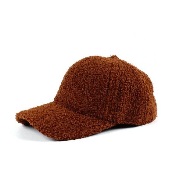Boucle Sherpa Teddy Bear Knit Ball Cap - Oak & Ivy Boutique