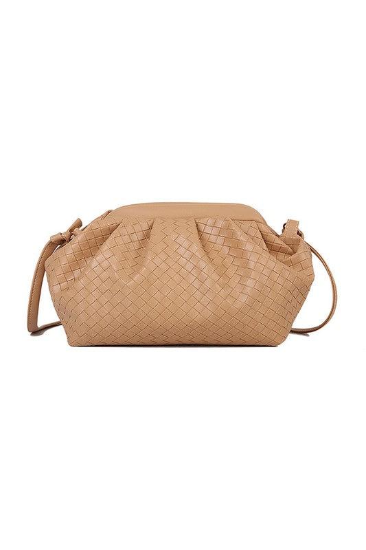 Faux Leather Woven Bag - Oak & Ivy Boutique