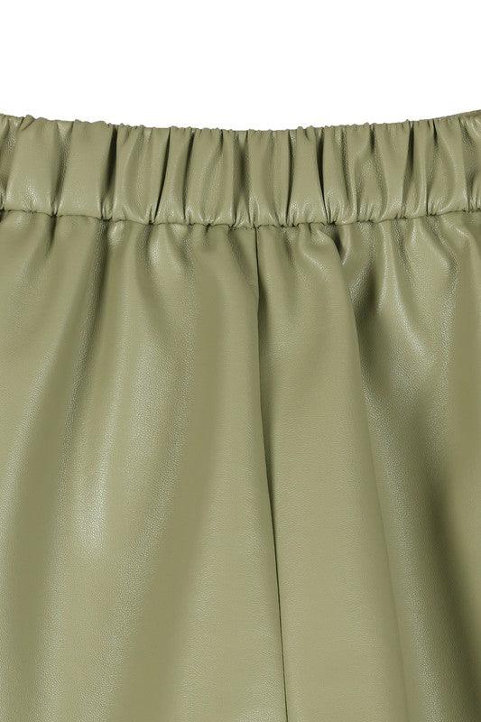 Lacy Vegan Leather Shorts - Oak & Ivy Boutique
